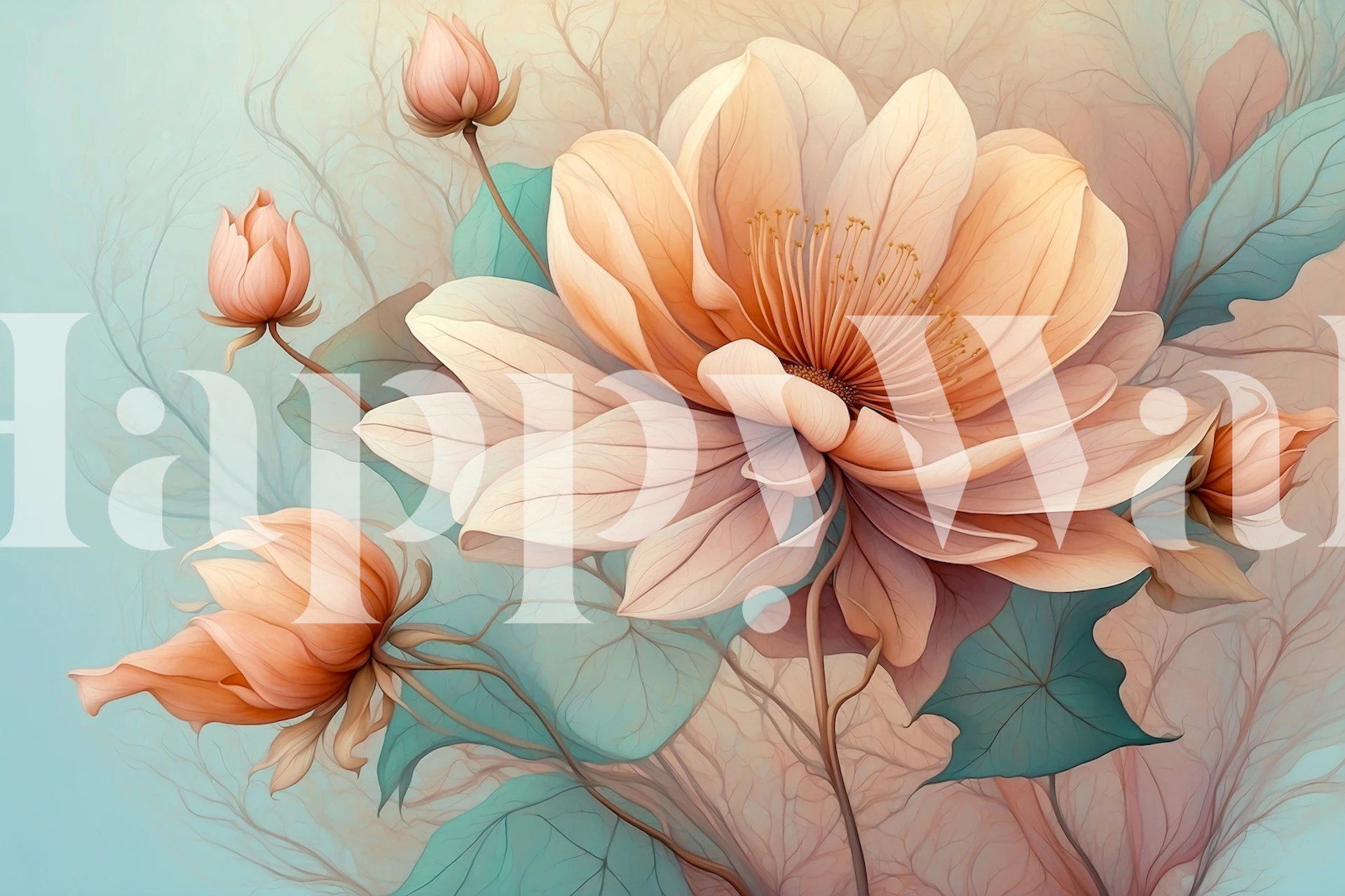 Floral background in pastel colors do dekoracji domu