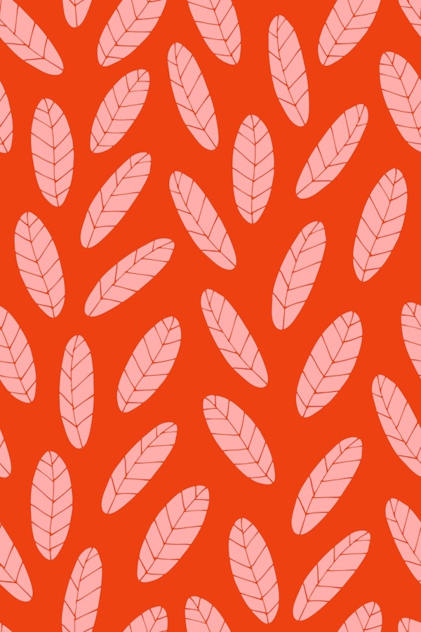MOD LEAF Retro Scattered Leaves Blush Orange