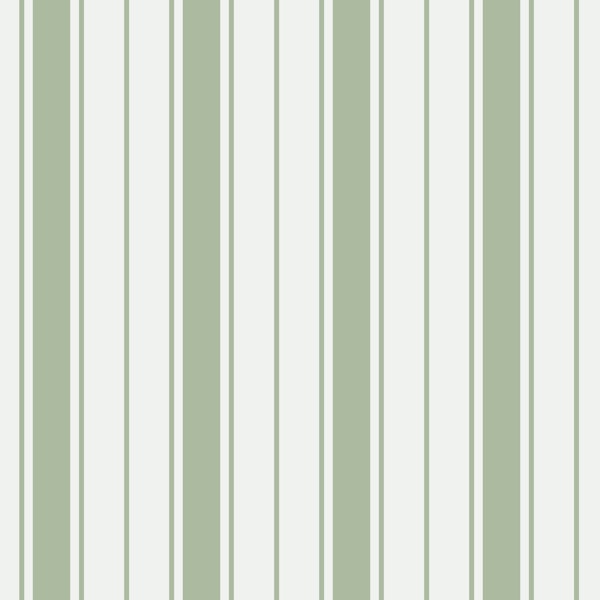 Coastal Stripes - Sage Green on White