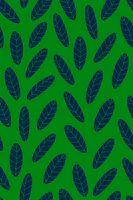 MOD LEAF Retro Scattered Leaves Navy Green tapete