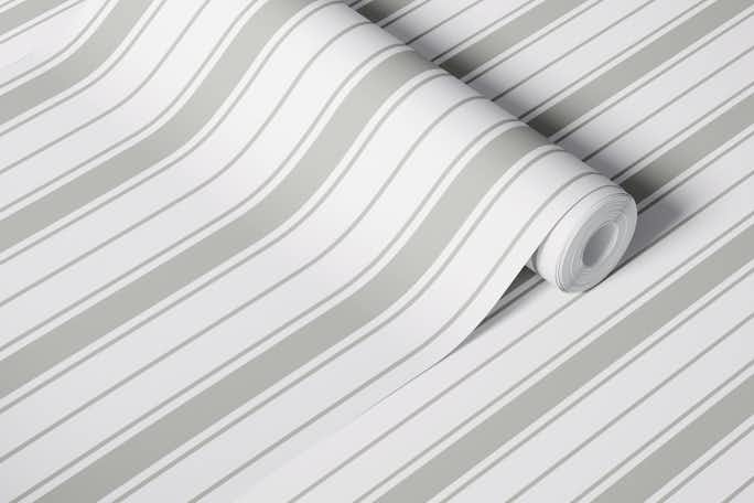 Coastal Stripes - Gray on Whitewallpaper roll