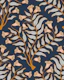 Trumpet Flower Damask Floral Vintage Blue