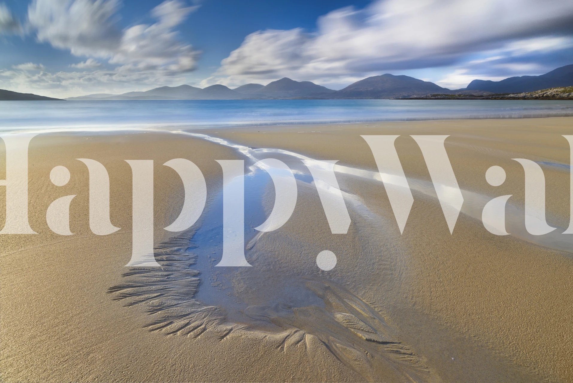 Luskentyre wallpaper displayed in a room