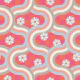 KYOTO Rainbow Wavy Stripe Floral Pastels Pink