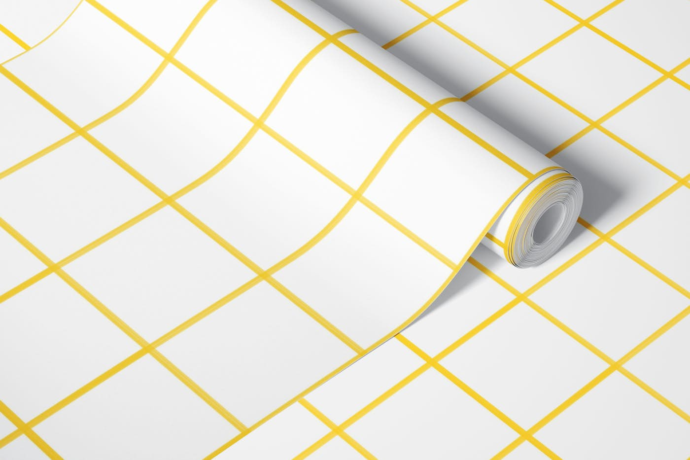 Yellow grouted tiles wallpaper roll