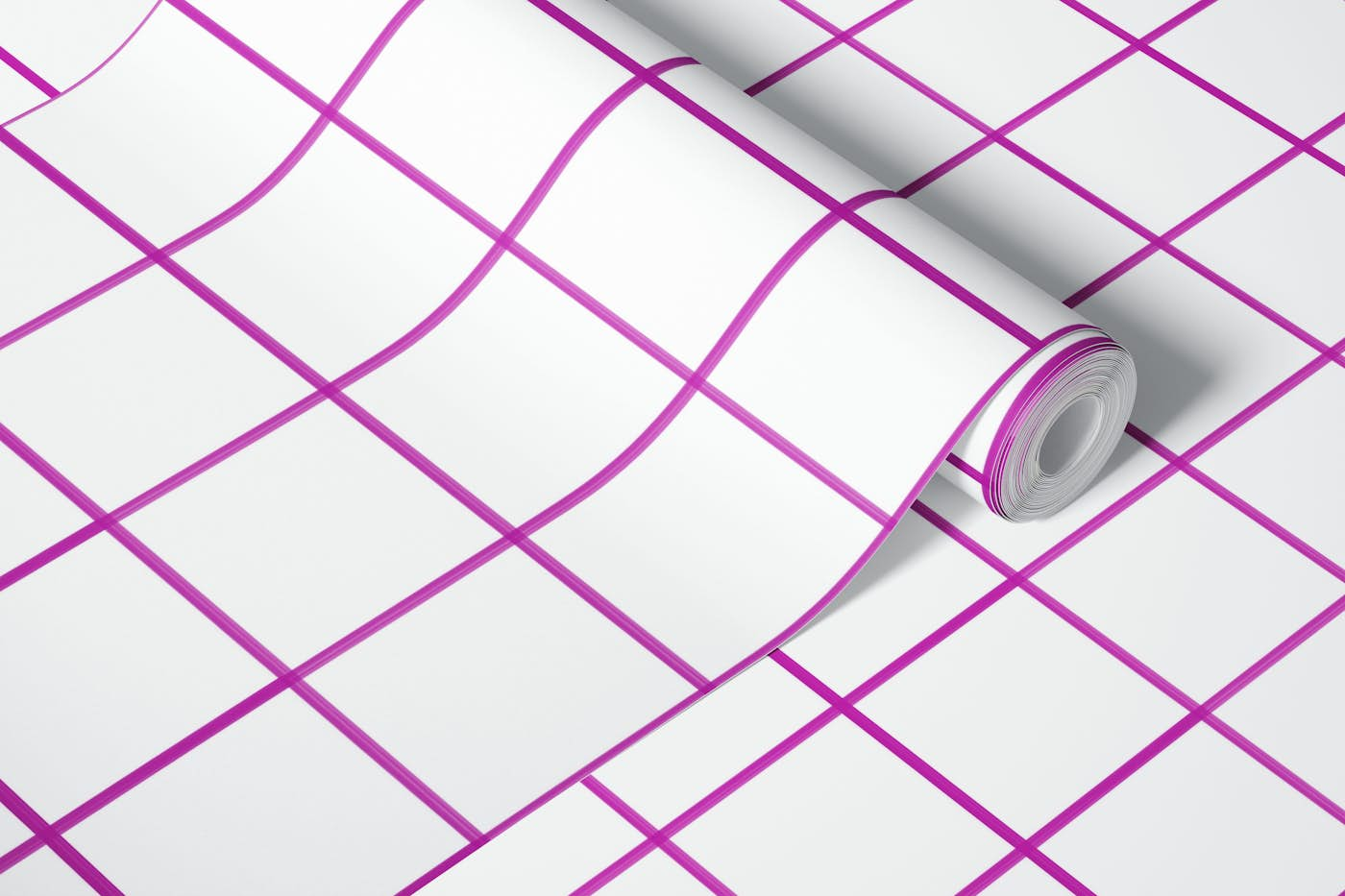 Purple grouted tiles wallpaper roll