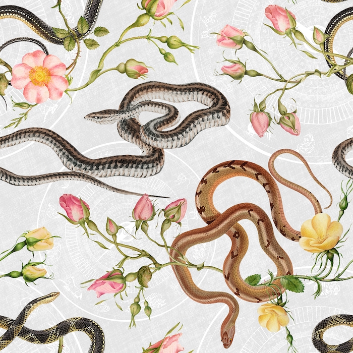 Snakes and Roses Wallpaper - Happywall