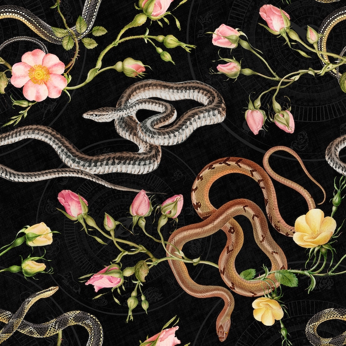Snakes and Roses Wallpaper - Happywall.com