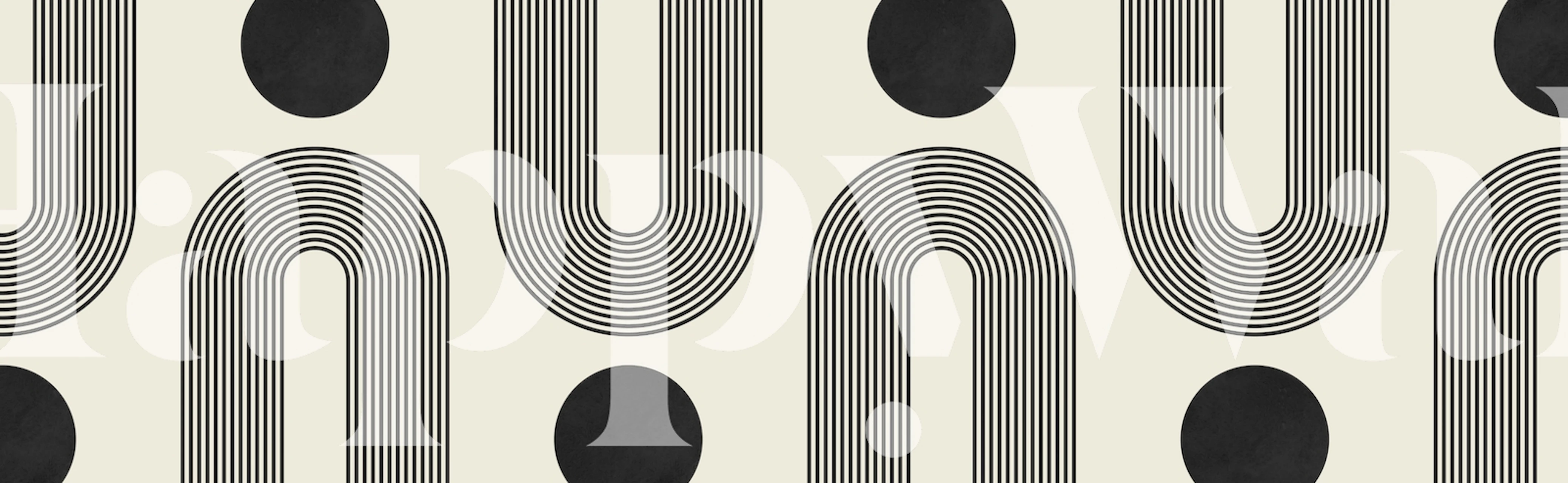 Design della carta da parati Lines and circles in una stanza