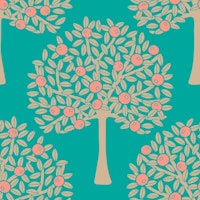 ORANGERIE Citrus Fruit Tree - Turquoise papiers peint