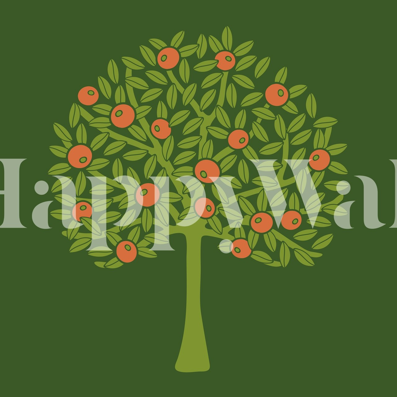 Avocado grön tapet med fruktträddesign