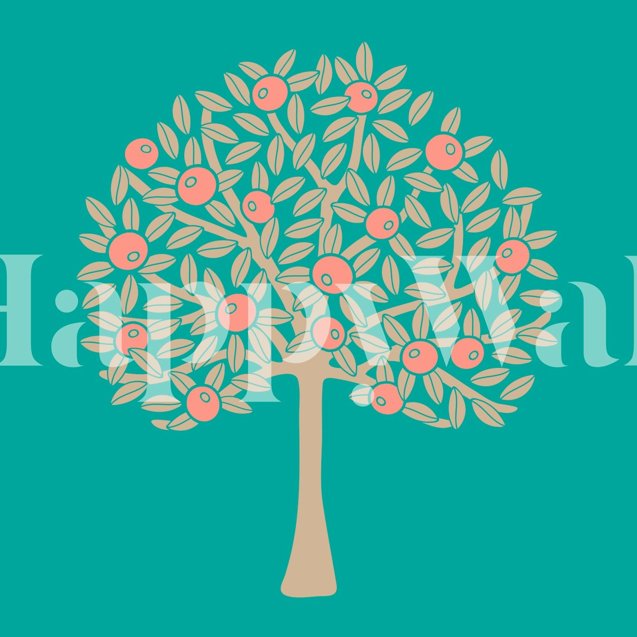 Orangerie Single Fruit Tree wallpaper in a room