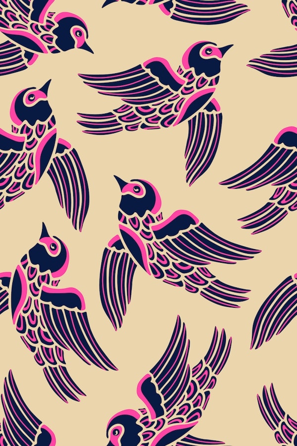 BIRDS FLYING HIGHER Nature Wildlife - Pink