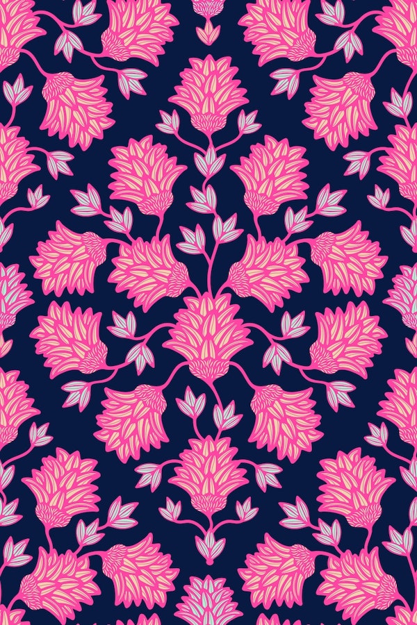 THISTLEDOWN Floral Botanical Damask - Pink