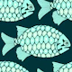 Pinecone Fish Coast Tropical Beach Aqua Large