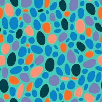 PEBBLY BOTTOM Abstract Retro Pebbles - Aqua wallpaper