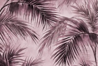 Tropical Island Palm Leaves Moody Purple ταπετσαρία