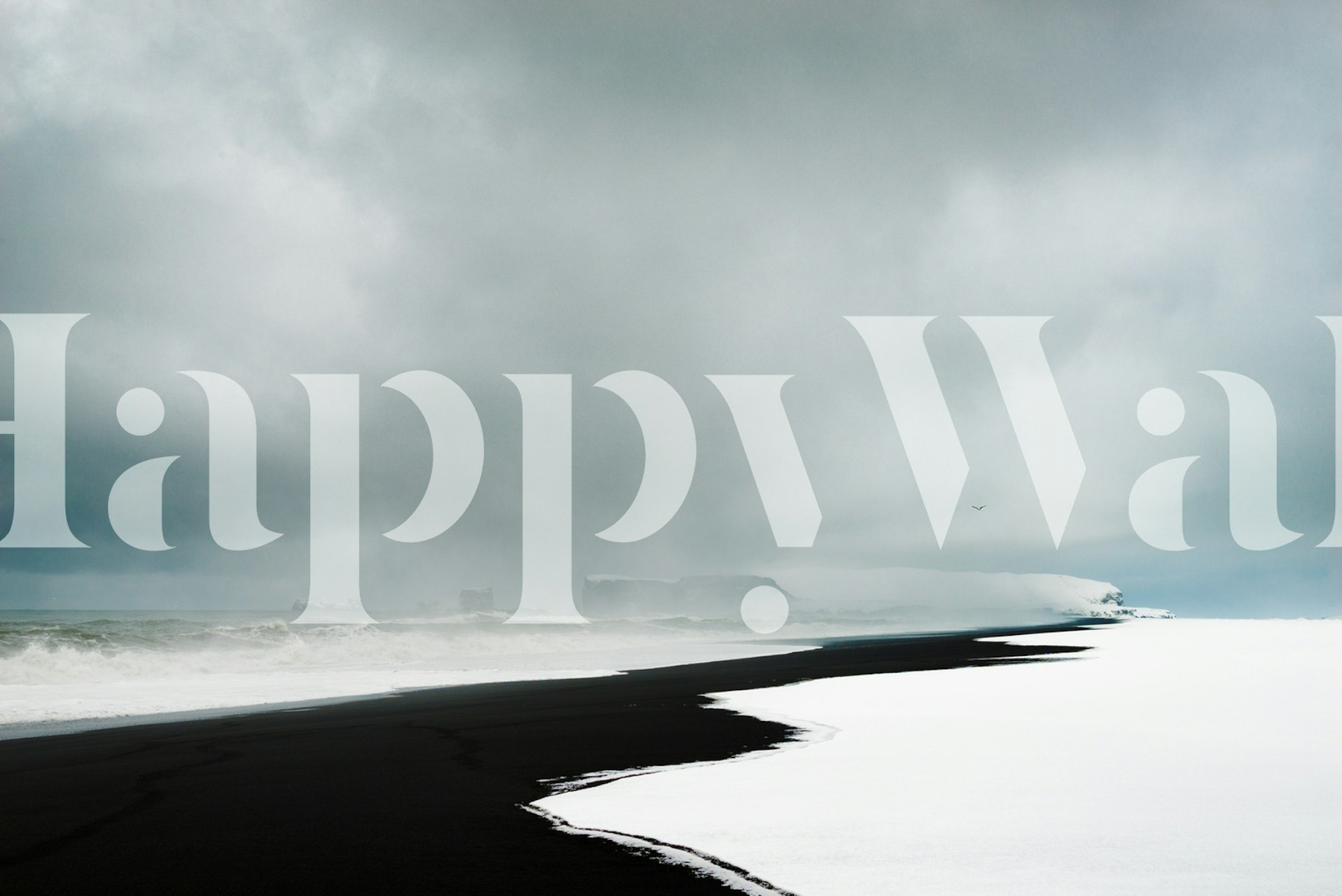 Snow Storm wallpaper displayed in a room