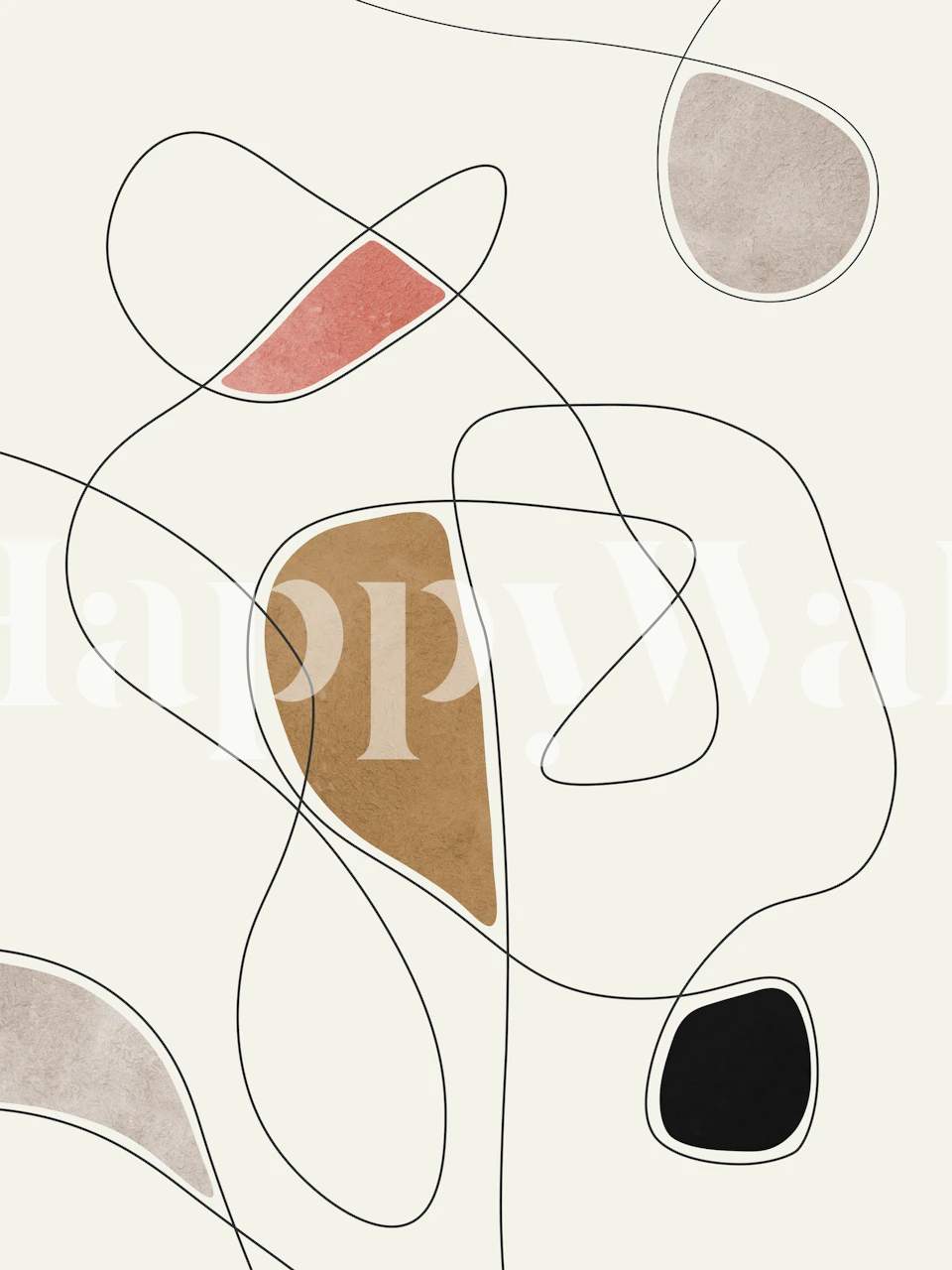 Papel de parede Lines and brushstrokes em um quarto