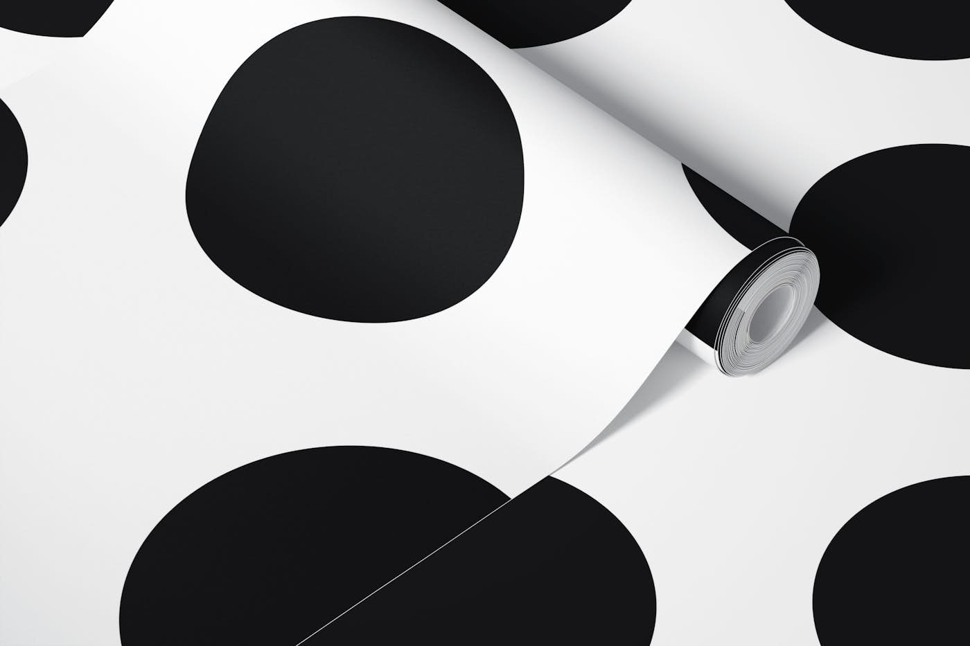 Black and White Polka Dots 2 wallpaper roll