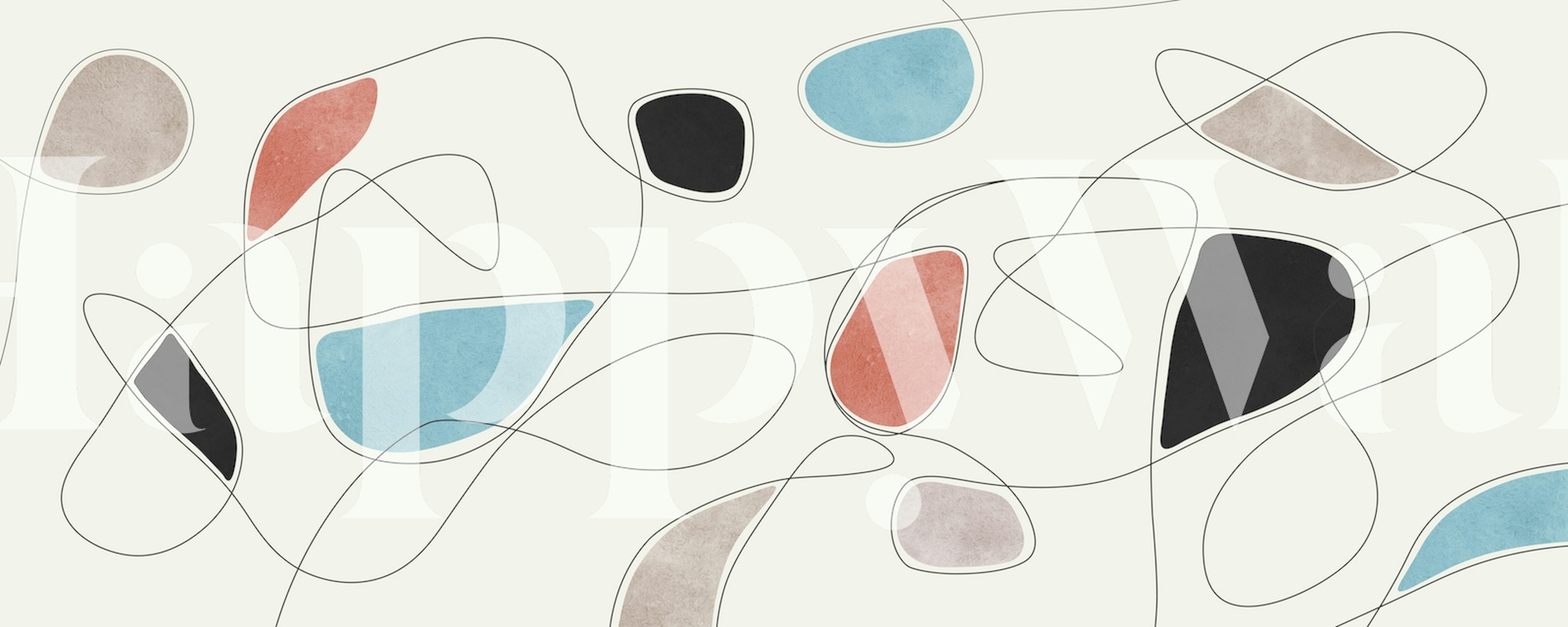 Tapeta Lines and brushstrokes w pokoju