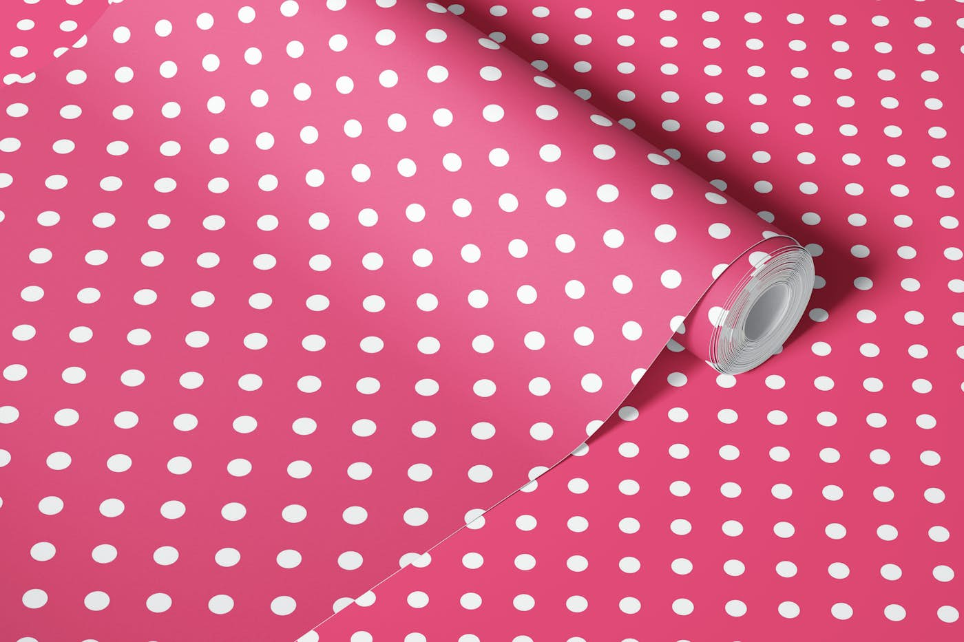 Hot pink wallpaper dots 1 wallpaper roll