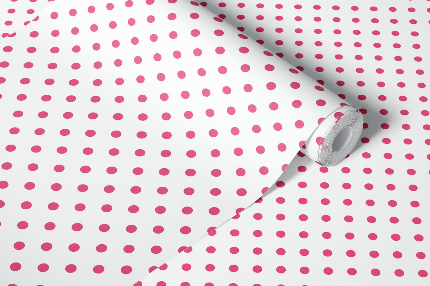 Hot pink wallpaper dots 2 wallpaper roll