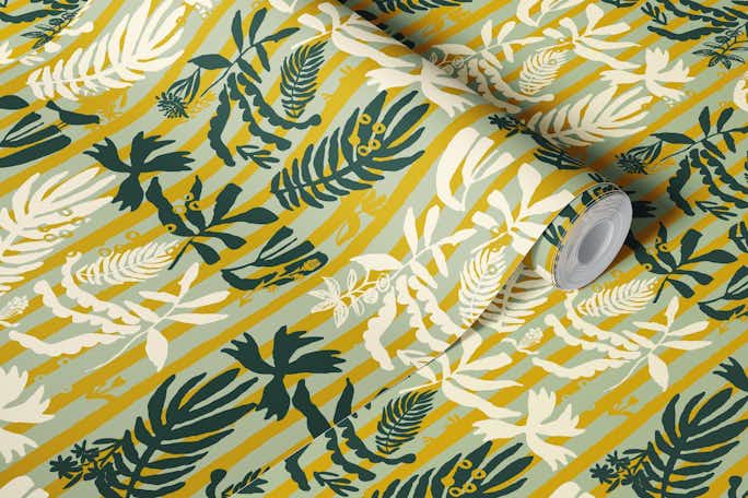 Abstract tropical junglewallpaper roll