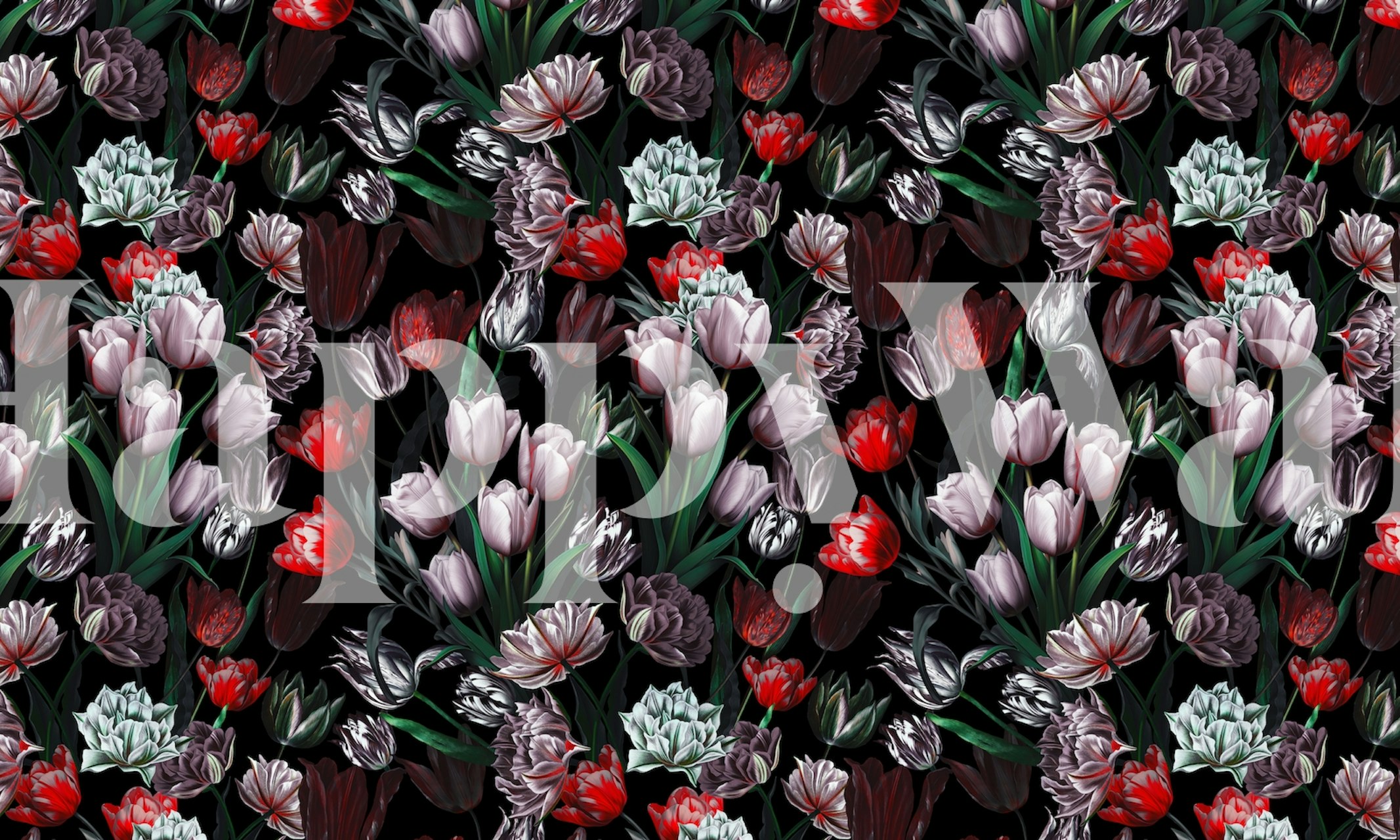 Magic Tulips Pattern VI wallpaper design