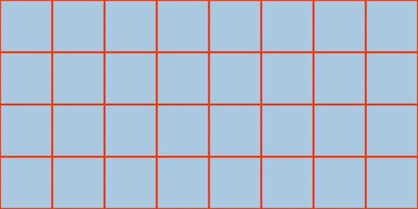 Simple Red Lines Blue Tiles Grid