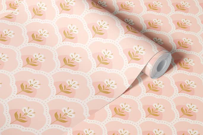 Scallops - Blushpinkwallpaper roll