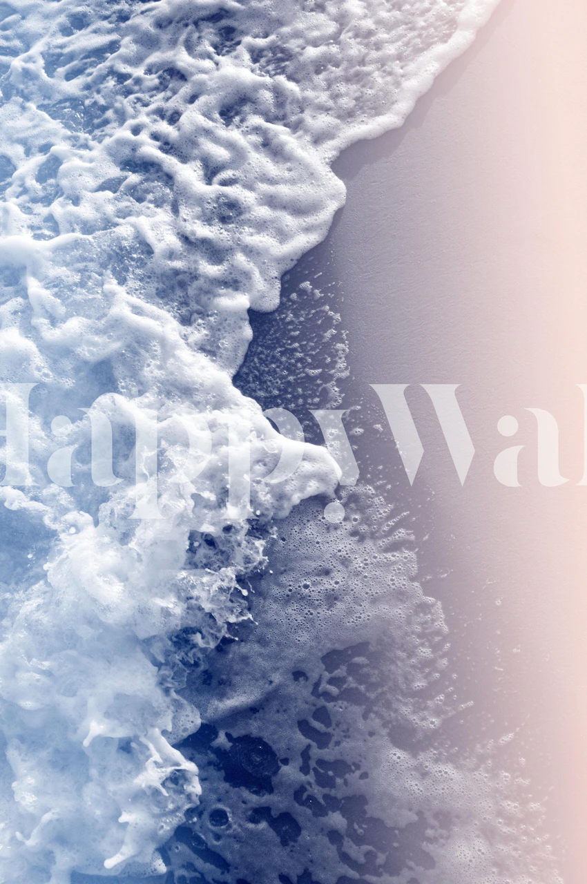 Ocean waves wallpaper in a room