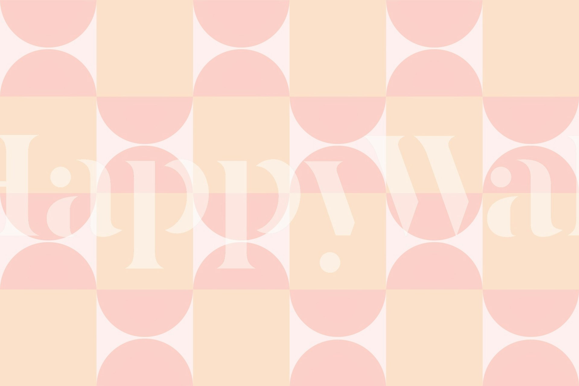 Pastel geometric shapes in soft pink and beige wallpaper