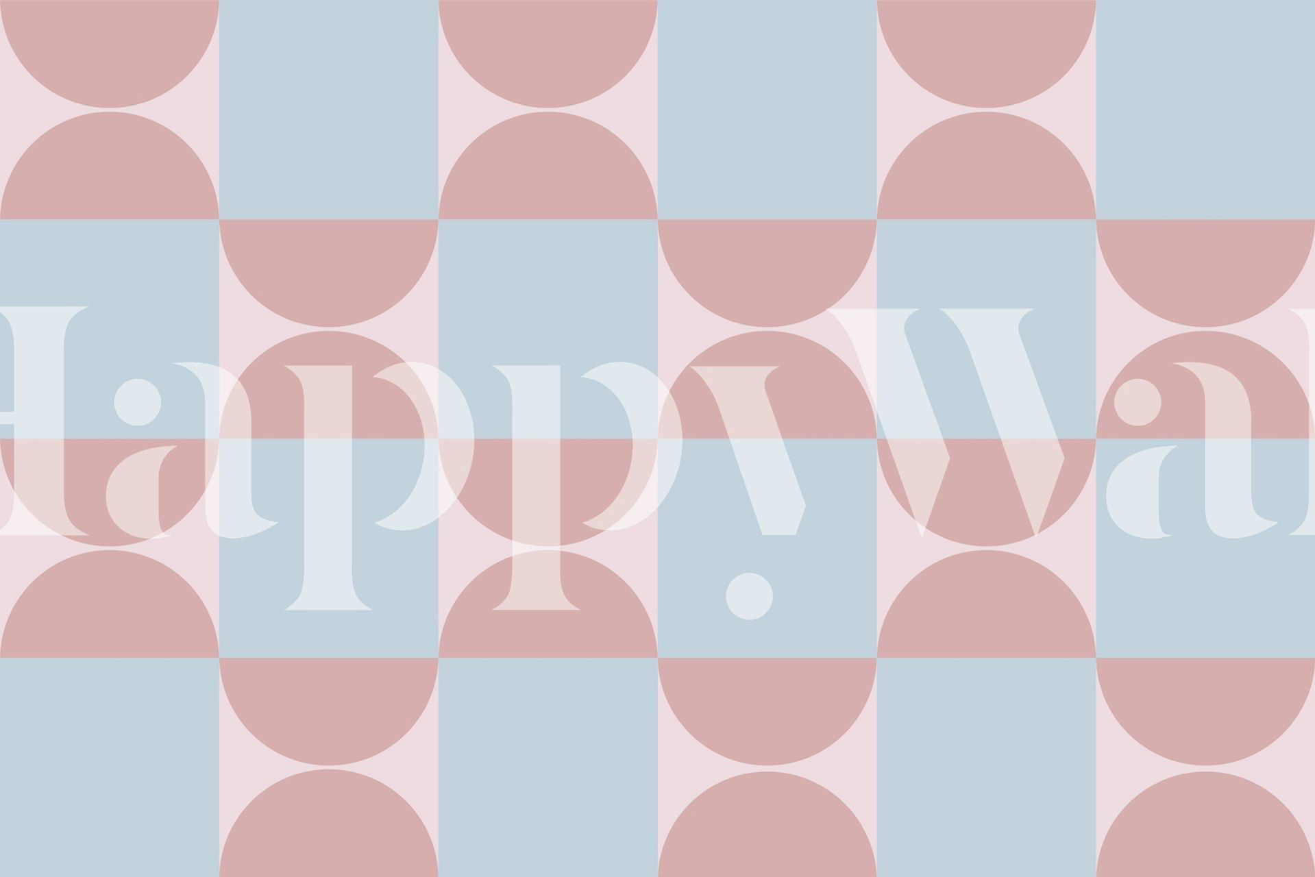 Ταπετσαρία Pastel Scandi mid-century abstract geo σε ένα δωμάτιο