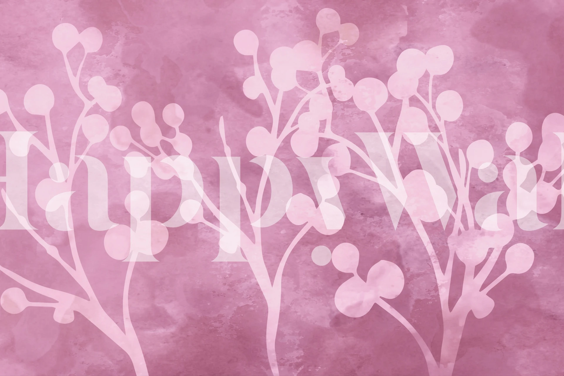Watercolor cherry blossoms with pink and cream colors wallpaper