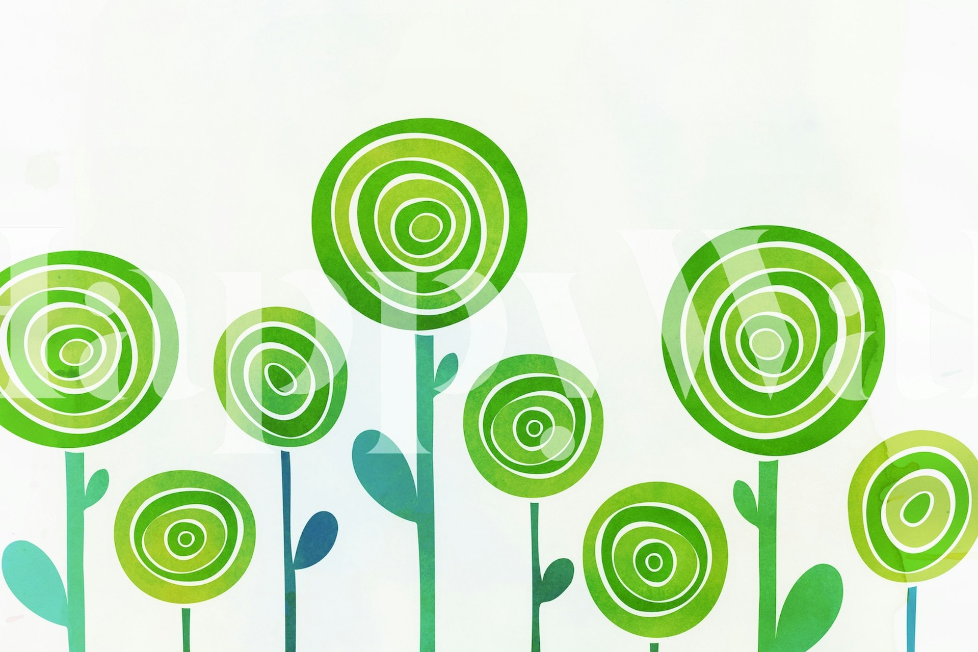 Ταπετσαρία Green Dream Flowers σε ένα δωμάτιο