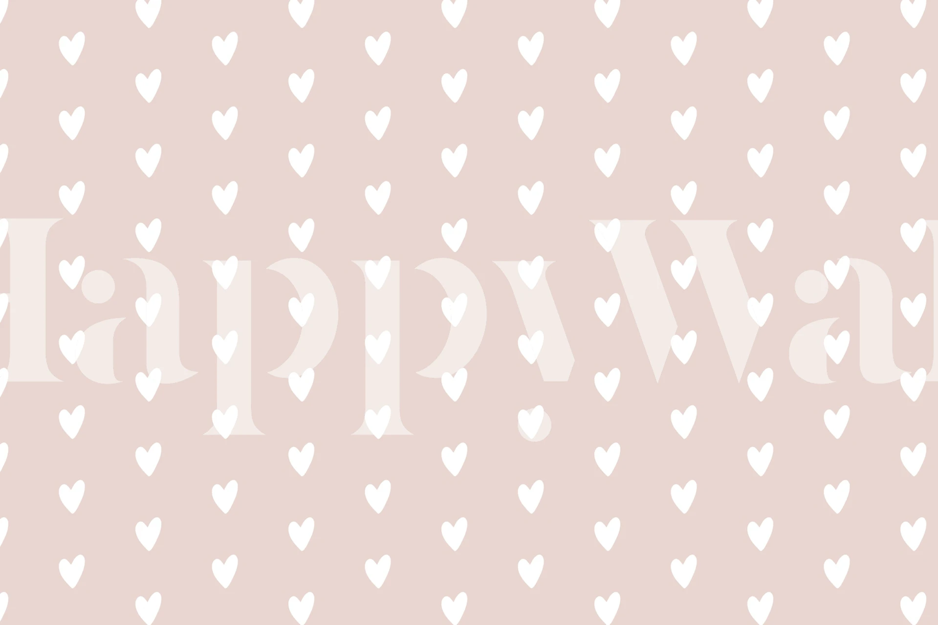 White hearts pattern on soft pink background wallpaper