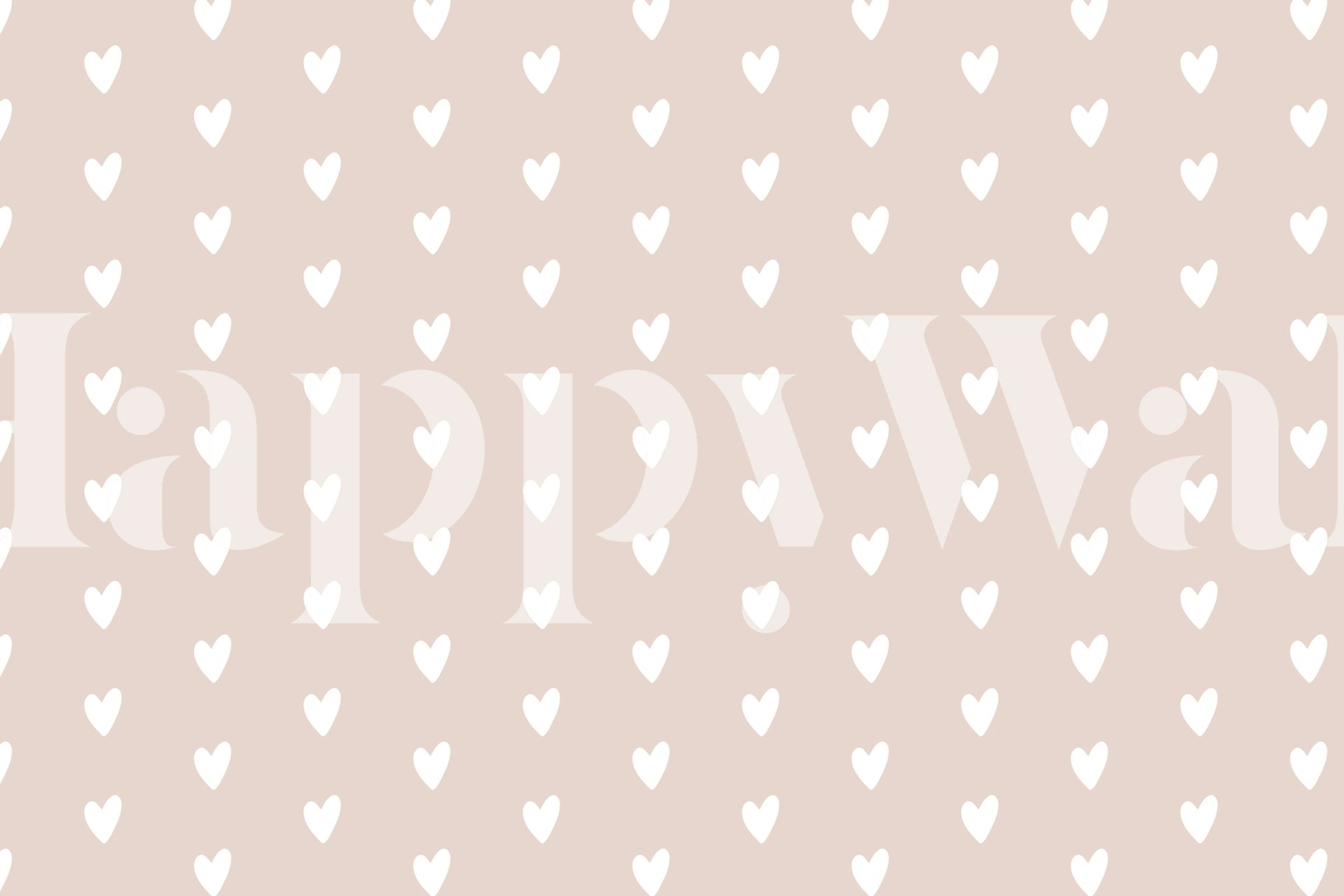 White hearts pattern on soft pink background wallpaper