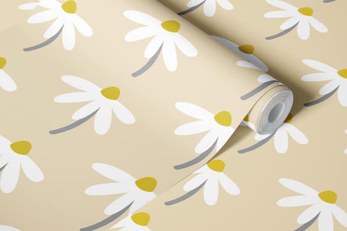 Happy Daisy Patternwallpaper roll