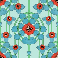 Art Nouveau Roses 1 papiers peint