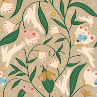 Forest Bunny Biome Sand ταπετσαρία