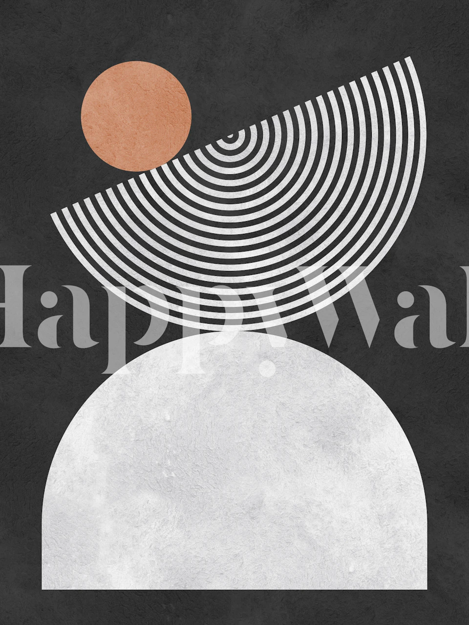 Papel tapiz Lines and circles en una habitación moderna