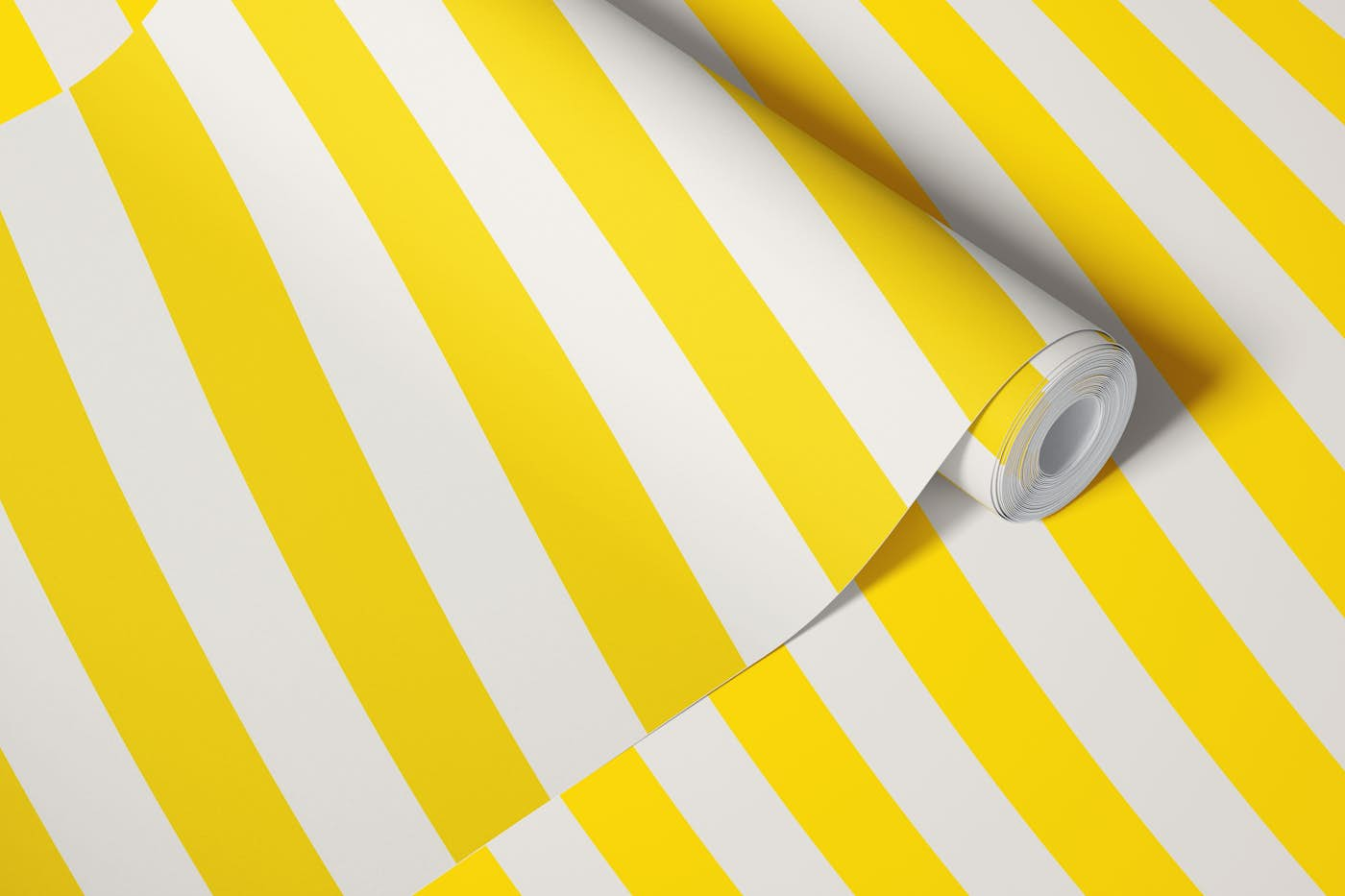 Yellow Scandi Mid Century Modern Wave Stripes wallpaper roll