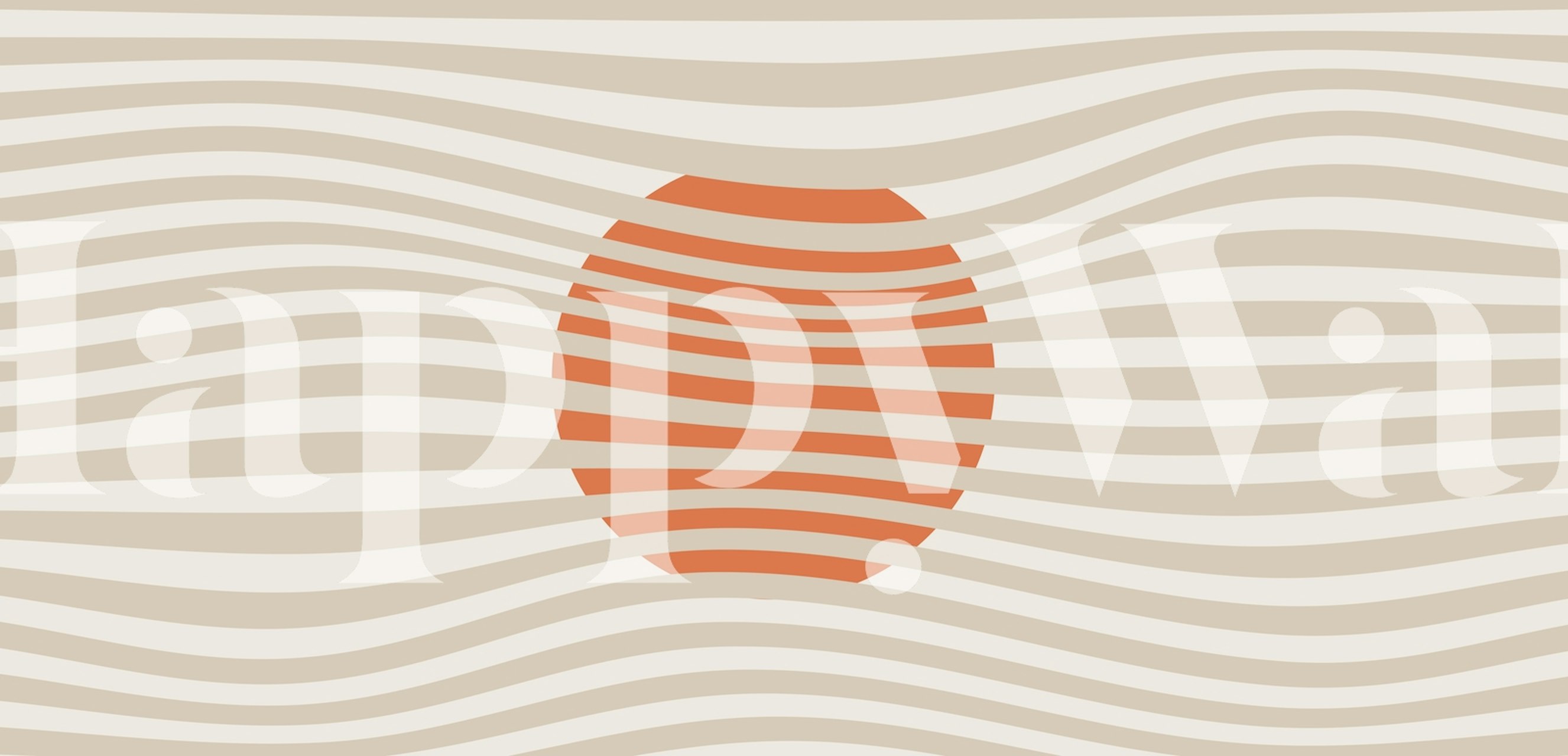 Abstraktní vzor vlny s centrálním kruhem v zemitých tónech pro fototapetu