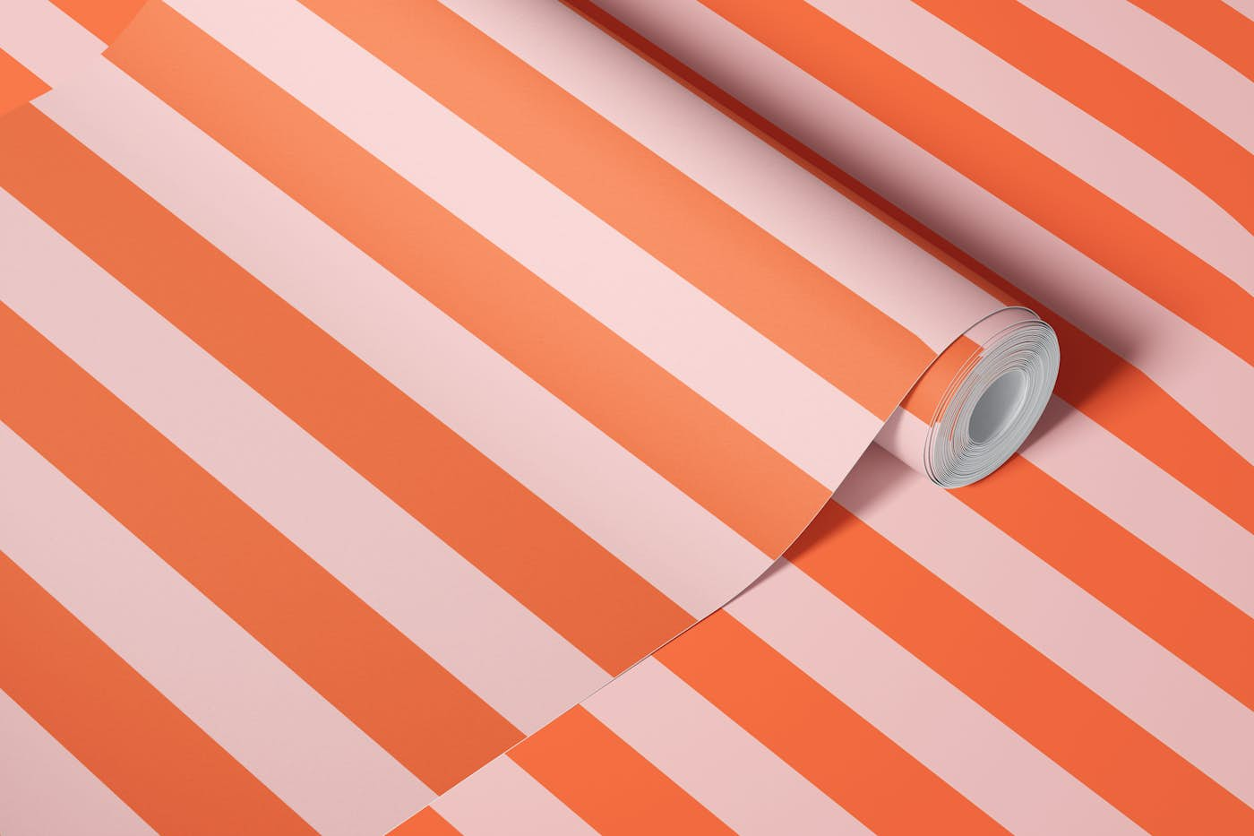 Orange Pink Wave Line Stripes wallpaper roll