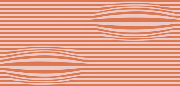 Orange Pink Wave Line Stripes