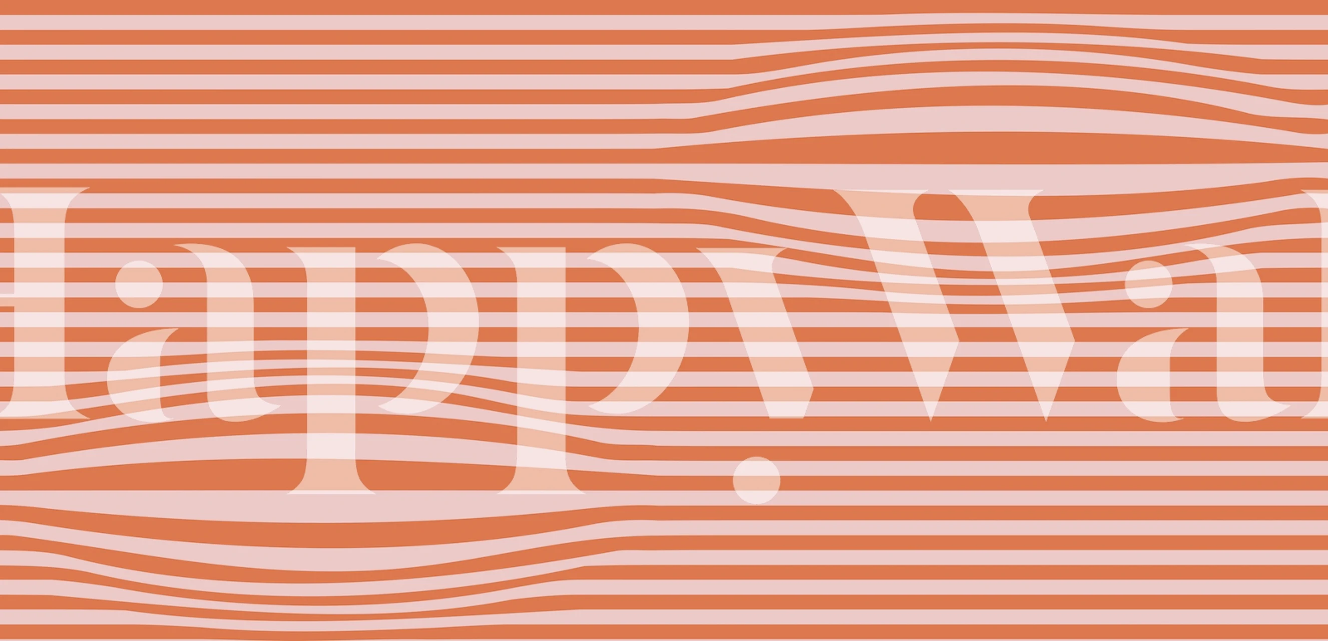 Modern orange och rosa randigt vågmönster väggmålning