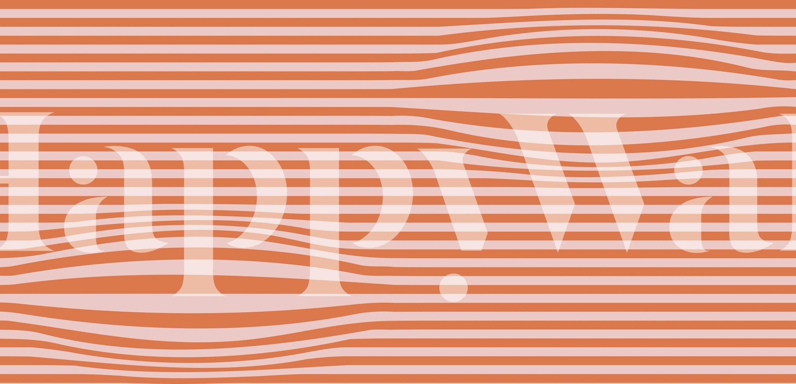 Modern orange and pink striped wave pattern wall mural