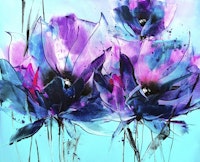 Flower Sensation Blue Pink ταπετσαρία