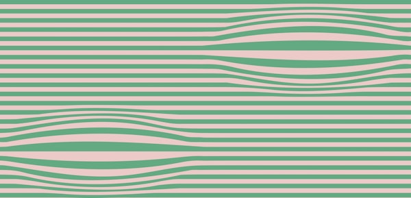 Green Pink Striped Seventies Art